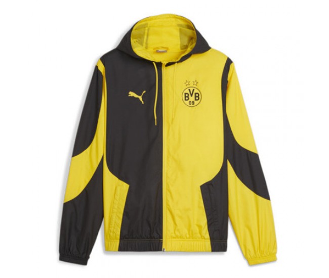 Borussia Dortmund Mens Pre-Match Windbreaker Soccer Jacket 2024-25