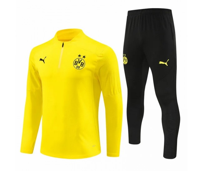 BVB Borussia Dortmund Mens Yellow Training Technical Soccer Tracksuit 2024-25