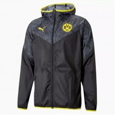 BvB Borussia Dortmund Windbreaker Jacket Black 2021 2022 BvB Borussia Dortmund Windbreaker Jacket Black 2021 2022
