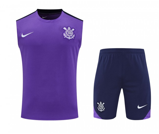 Corinthians Adult Purple Training Sleeveless Soccer Kit 2025-26