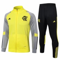 Adidas CR Flamengo Yellow Training Presentation Soccer Tracksuit 2024-25