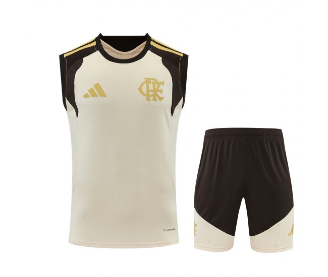 CR Flamengo Adult Beige Training Sleeveless Soccer Kit 2026