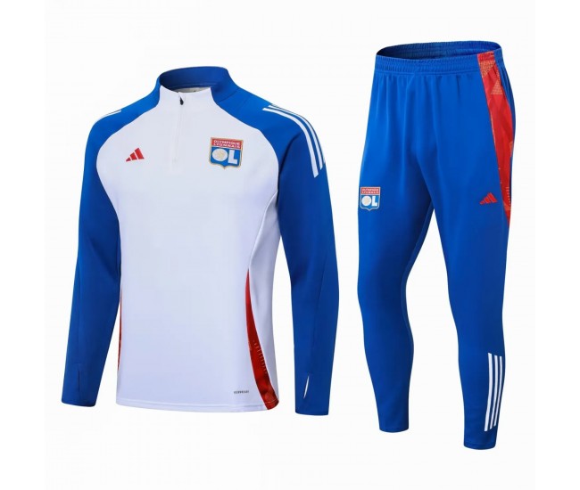 Olympique Lyonnais White Training Technical Soccer Tracksuit 2024-25
