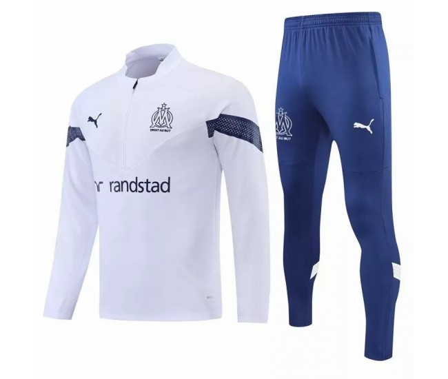 Olympique Marseille White Training Technical Soccer Tracksuit 2022-23