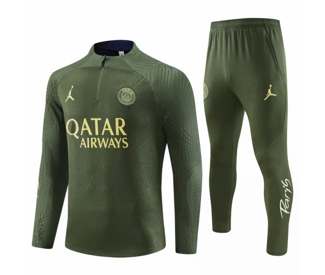 Jordan PSG Green Training Technical Soccer Tracksuit 2023-24