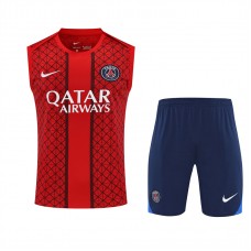 Paris Saint-Germain Mens Pre Match Red Sleeveless Training Kit 2025-26 Paris Saint-Germain Mens Pre Match Red Sleeveless Training Kit 2025-26