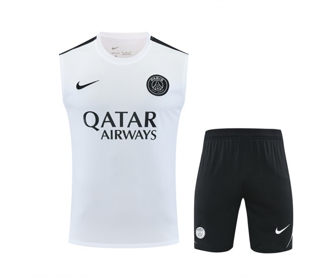 Paris Saint Germain Strike White Sleeveless Training Kit 2026-27