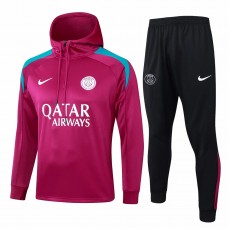 PSG Maroon Training Hooded Technical Soccer Tracksuit 2024-25 PSG Maroon Training Hooded Technical Soccer Tracksuit 2024-25