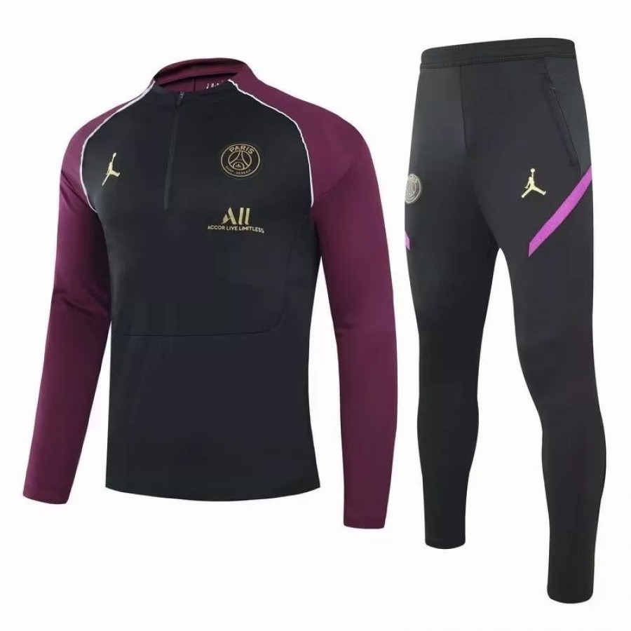 psg tracksuit black and purple