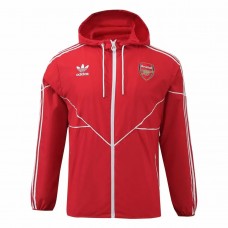 Arsenal Mens Red Windbreaker Soccer Jacket 2024-25 Arsenal Mens Red Windbreaker Soccer Jacket 2024-25