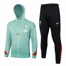 Liverpool FC Green Training Hooded Presentation Soccer Tracksuit 2024-25 Liverpool FC Green Training Hooded Presentation Soccer Tracksuit 2024-25