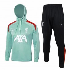 Liverpool FC Green Training Hooded Technical Soccer Tracksuit 2024-25 Liverpool FC Green Training Hooded Technical Soccer Tracksuit 2024-25