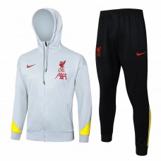 Liverpool FC White Training Hooded Presentation Soccer Tracksuit 2024-25 Liverpool FC White Training Hooded Presentation Soccer Tracksuit 2024-25