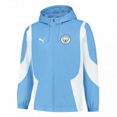 Manchester City Mens Pre Match Anthem Full Zip Hoodie Soccer Jacket 2023-24