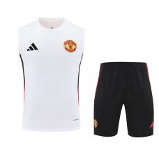 Manchester United Adult Pre Match White Training Sleeveless Kit 2025-26 Manchester United Adult Pre Match White Training Sleeveless Kit 2025-26