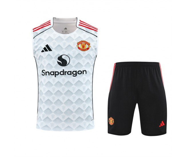 Manchester United Adult White Training Sleeveless Kit 2025-26