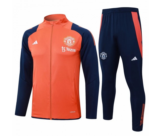 Manchester United Orange Training Presentation Soccer Tracksuit 2024-25