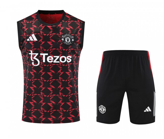 Manchester United Adult Pre Match Training Sleeveless Soccer Kit 2024-25