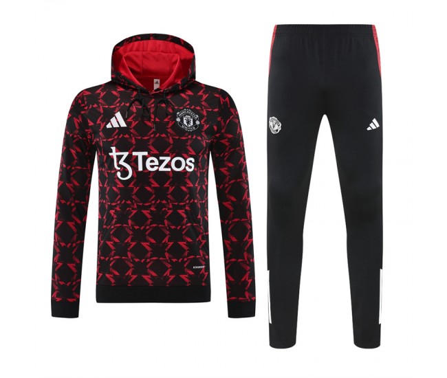 Manchester United FC Adult Pre Match Training Hooded Sweat Soccer Tracksuit 2024-25
