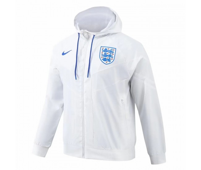 England Mens Hooded Windbreaker Soccer Jacket 2024-25