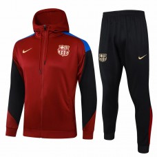 FC Barcelona Red Hooded Presentation Soccer Tracksuit 2024-25 FC Barcelona Red Hooded Presentation Soccer Tracksuit 2024-25