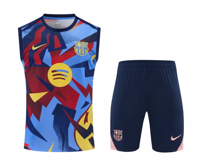FC Barcelona Adult Pre Match Training Sleeveless Soccer Kit 2025-26