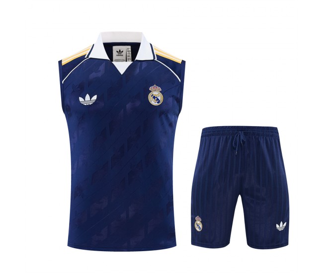 Real Madrid Adult Originals Blue Sleeveless Soccer Kit 2025-26