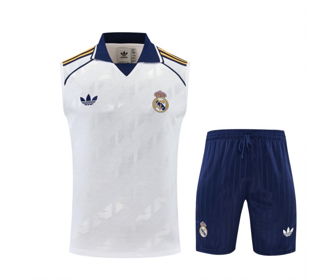 Real Madrid Adult Originals White Sleeveless Soccer Kit 2025-26