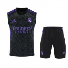 Real Madrid Adult Pre Match Sleeveless Black Kit 2025-26 Real Madrid Adult Pre Match Sleeveless Black Kit 2025-26