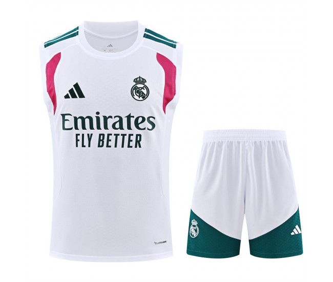 Real Madrid Adult Pre Match Sleeveless White Soccer Kit 2026-27