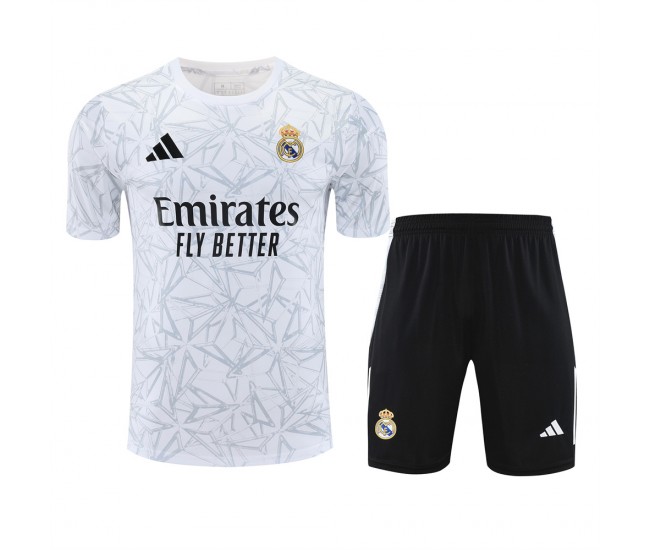 Real Madrid Mens Pre Match Soccer Kit 2024-25