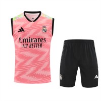 Real Madrid Mens Pre Match Sleeveless Red Soccer Kit 2025-26
