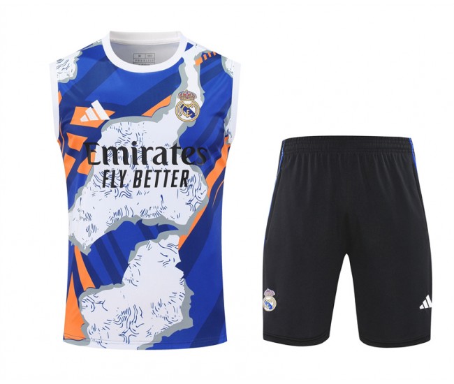 Real Madrid Mens Pre Match Sleeveless Soccer Kit 2025-26