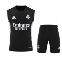Real Madrid Mens Pre Match Sleeveless Black Kit 2025-26
