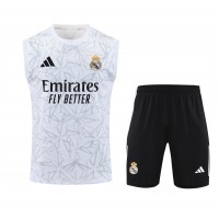 Real Madrid Mens Pre Match Sleeveless Soccer Kit 2024-25