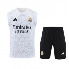 Real Madrid Mens Pre Match Sleeveless Soccer Kit 2024-25 Real Madrid Mens Pre Match Sleeveless Soccer Kit 2024-25