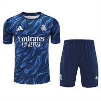 Real Madrid Mens Pre Match Blue Soccer Training Kit 2025-26