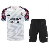 Real Madrid Mens Pre Match White Soccer Training Kit 2025-26