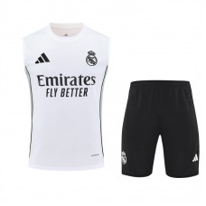 Real Madrid Mens Pre Match White Sleeveless Kit 2025-26 Real Madrid Mens Pre Match White Sleeveless Kit 2025-26