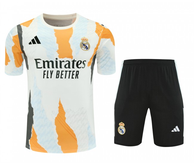 Real Madrid Mens Warm Up Soccer Kit 2024-25