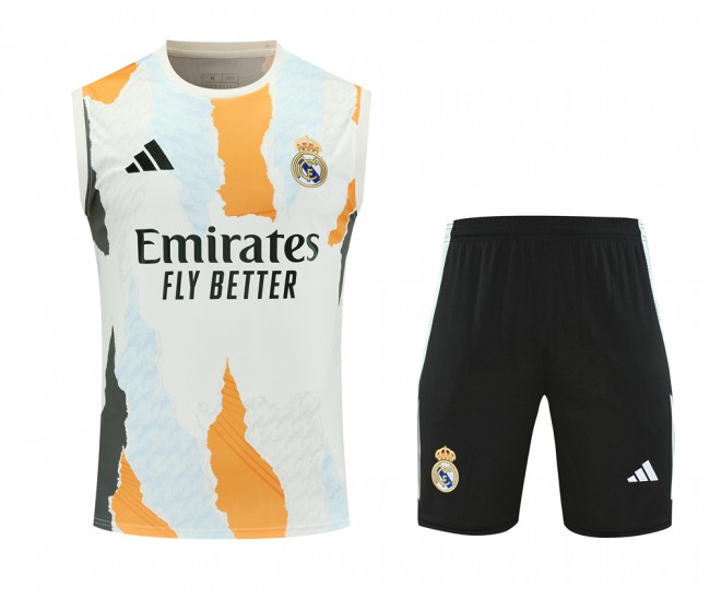 Real Madrid Mens Warm Up Sleeve Soccer Kit 2024-25