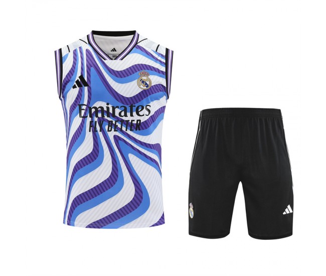 Real Madrid Mens Warm Up Sleeveless Training Soccer Kit 2025-26
