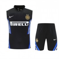 Inter Milan Adult Training Sleeveless Black Soccer Kit 2025-26