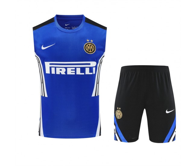 Inter Milan Adult Training Sleeveless Blue Soccer Kit 2025-26