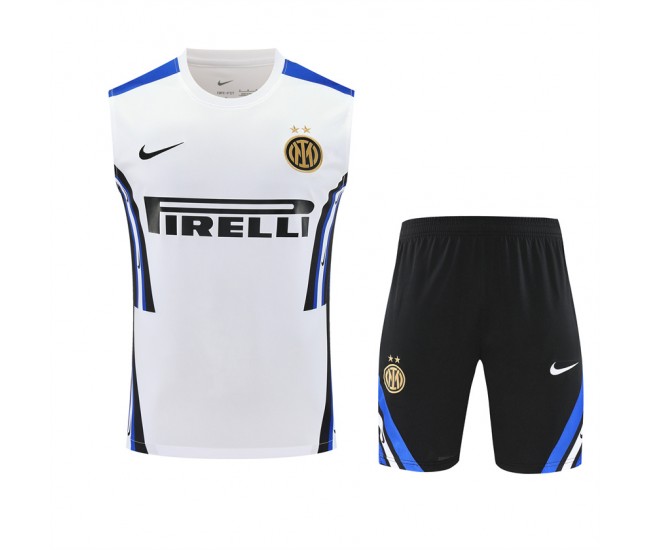 Inter Milan Adult Training Sleeveless White Soccer Kit 2025-26