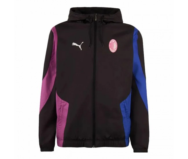 AC Milan Mens Pre-Match Woven Anthem Soccer Jacket 2023-24