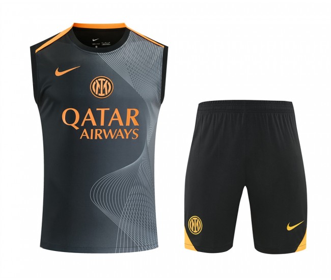 Inter Milan Adult Pre Match Training Sleeveless Soccer Kit 2025-26