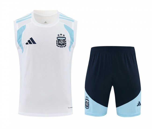 Argentina National Team Adult White Training Sleeveless Soccer Kit 2026