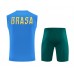 Brazil Adult Pre Match Sleeveless Blue Soccer Kit 2026