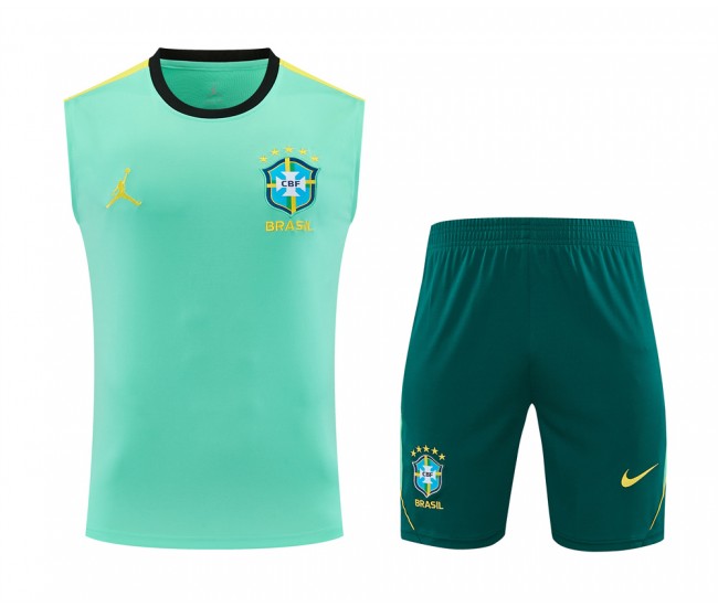 Brazil Adult Pre Match Sleeveless Green Soccer Kit 2026